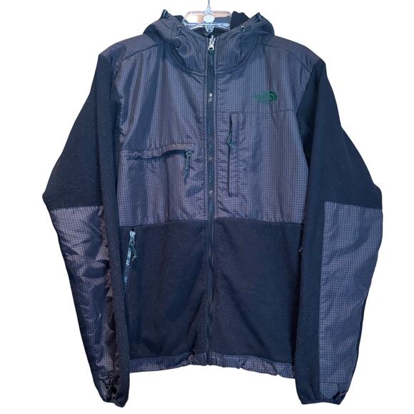 Men's The North Face Fleece Nylon Jacket LS Hood Black, Size Small, EUC - Picture 1 of 4